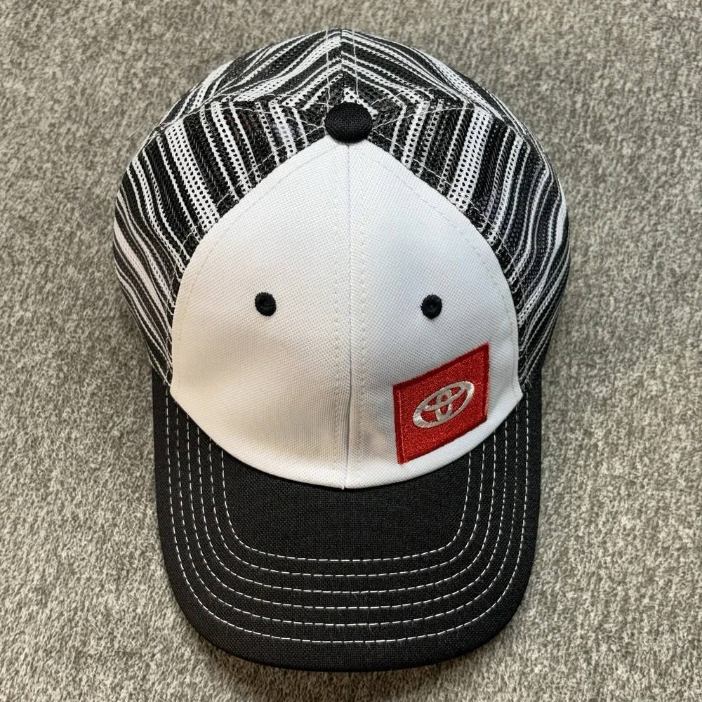 Toyota Adjustable Baseball Trucker Hat Black Red‎ White Logo Cap Mesh
